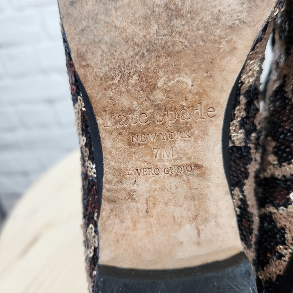 Kate Spade Caty Cape Sequined Leopard Print Loafers Size 7M - Picture 6 of 13